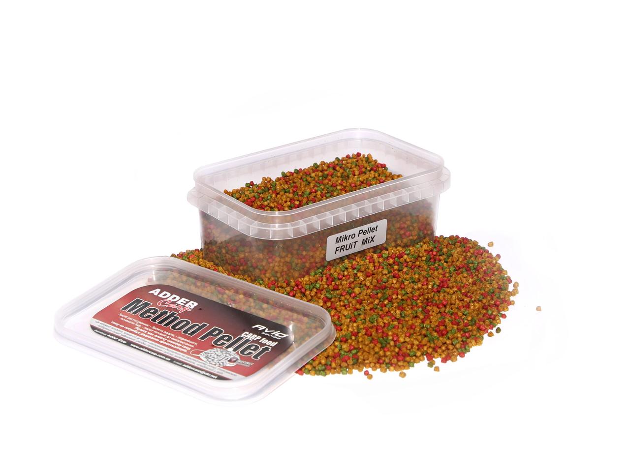 Мікро пелетс ADDER Carp Method Pellet Avid Mikro Pellet Fruit Mix / Фруктовий мікс  300гр (2мм)