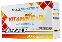 Комплекс Витамин Д3+Витамин С Vitamin C 1000 + D3 2000 Allnutrition 30 капсул