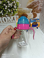 Детская бутылка для (воды, сока) пластиковая с ручками и силиконовой соской<unk> 330 мл<unk>