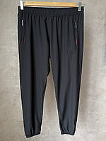 Мужские черные спортивные фитнес штаны на манжетах Dekons 22001 батал 4XL