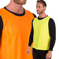 Манишка для футбола двусторонняя мужская цельная сетка SP-Sport CO-0791 салатовый-Оранжевый