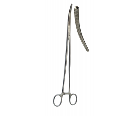 З-59-3 затискач гінекологічний вигнутий 283 мм., фото 1