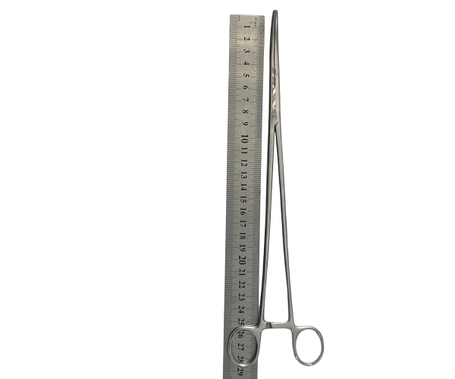 З-59-3 затискач гінекологічний вигнутий 283 мм., фото 2