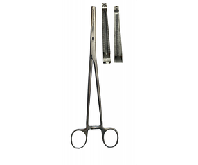 З-60-1 Затискач  жорсткий для піхвових операцій прямий, 220 мм.