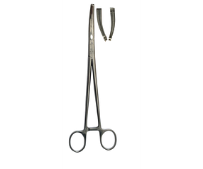 З-60-2 Затискач жорсткий для піхвових операцій вигнутий No1, 219 мм.