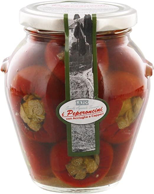 Перець Satos фарширований анчоусами та каперсами, 280г