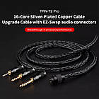 ⇒ TRN T2 Pro (C-pin) - це 16-ти житловий посріблений кабель зі змінними Jeck 2.5/ 3.5/ 4.4/ Tupe-C/ Lightning, фото 8