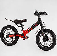 Беговел (велобег) детский стальная рама Corso "Skip Jack" 44538 с амортизатором колеса 12 дюймов чорно-красный