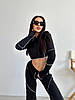 Трендовий жіночий костюм шви навиворіт укорочена кофта та штани на резинці Dv5427, фото 8
