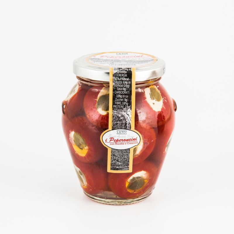 Фаршироварий перець з рікоттою та каперсами SATOS Pepperoncini, 200г