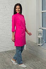 Жіночий медичний халат Розалія рожевий - Халат для косметолога, фото 5
