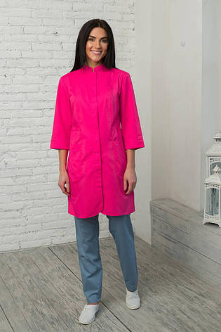 Жіночий медичний халат Розалія рожевий - Халат для косметолога, фото 1