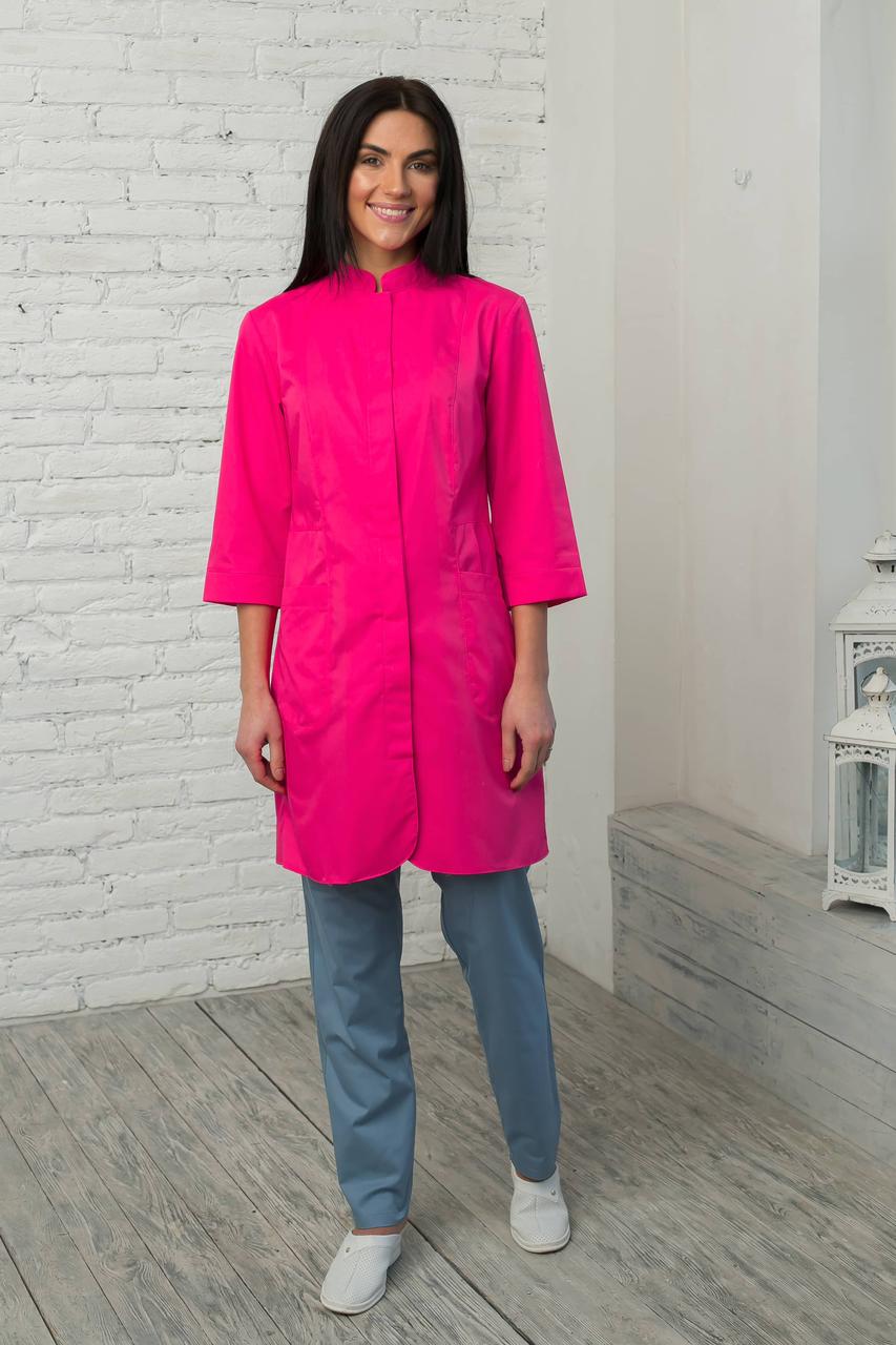 Жіночий медичний халат Розалія рожевий - Халат для косметолога