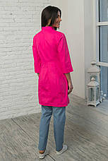 Жіночий медичний халат Розалія рожевий - Халат для косметолога, фото 2