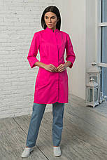 Жіночий медичний халат Розалія рожевий - Халат для косметолога, фото 3