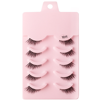 Накладні вії половинки з подовженими куточками Mink Half Eye Feathered Lashes 9 мм 1011 5 пар