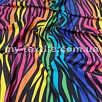 Трикотаж Бифлекс принт (купальник) Зебра разноцветный