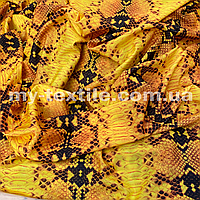Трикотаж Біфлекс принт (купальник) Зміїний на жовтому