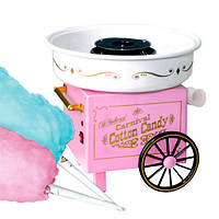 Домашний аппарат для приготовления сахарной ваты на колесиках Carnival Cotton Candy Maker Розовый