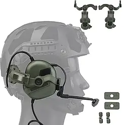 Комплект активні навушники + кріплення (чебурашка) EARMOR M32 Олива