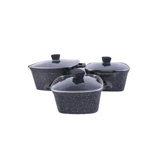 Набір каструль із мармуровим покриттям 6 предметів BN-367, фото 1