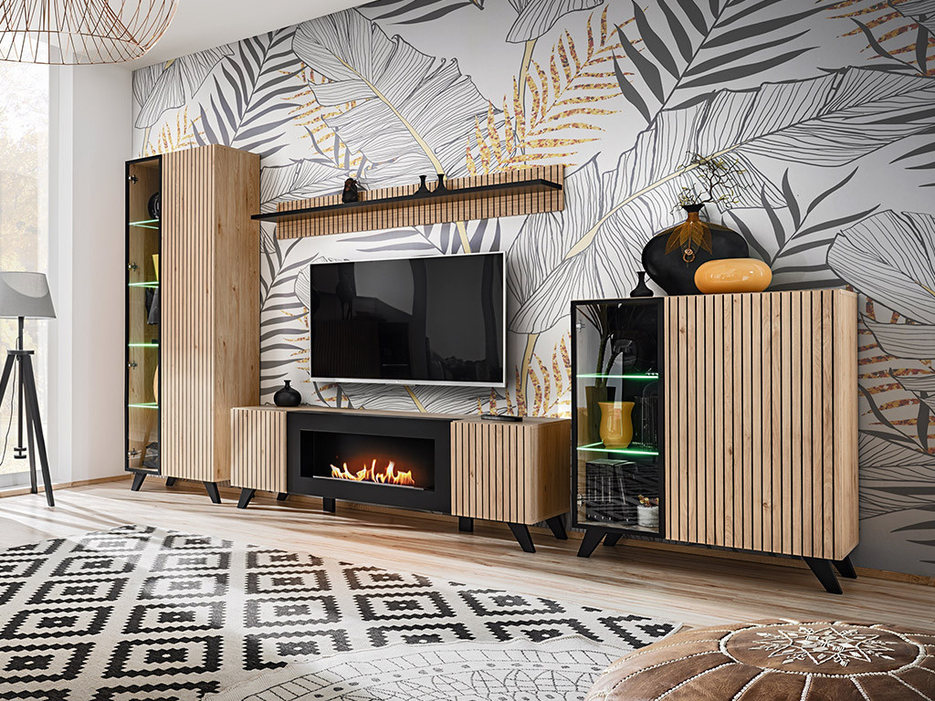 Стінка з біокаміном Liam, фото 1