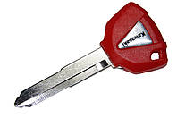 Ключ KAWASAKI Ninja Z750 Z1000 H2R вид2 (Червоний) з місцем під чип заготівка ключа на мотоцикл Кавасаки Ніндзя