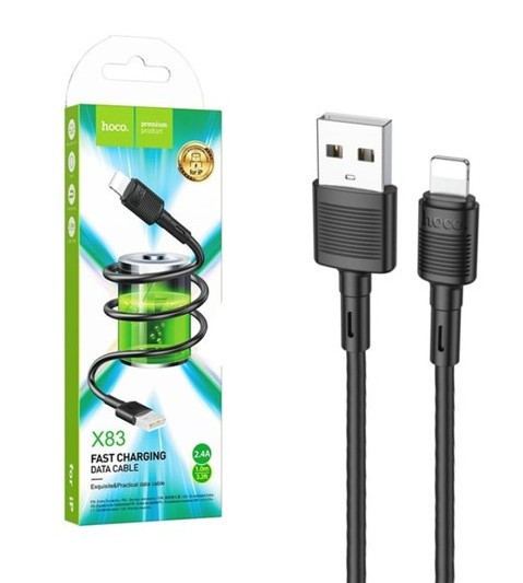 Кабель HOCO X83 Lightning 2,4A Black, фото 1