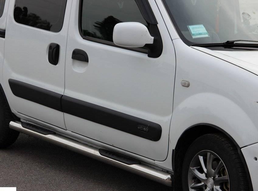 Бічні пороги труби D60 на Renault Kangoo 1998-2008 Пороги труба з проходом для Рено Кангу, фото 1