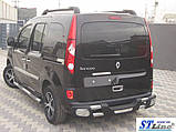 Бічні пороги труби D60 на Renault Kangoo 2008-2021 Пороги труба з проходом для Рено Кангу S-базу, фото 2