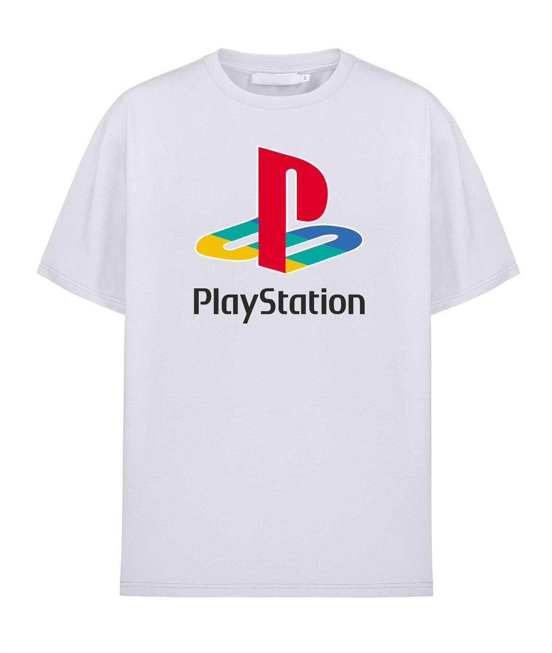 Футболка Плейстейшен PlayStation Кольоровий логотип Біла Розмір