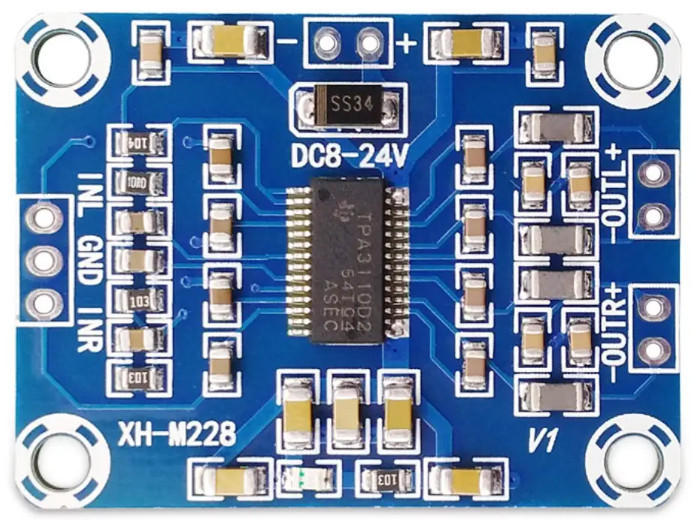 Аудіо підсилювач XH-M228 на чипі TPA3110 потужність 2х15 W
