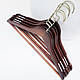LUX Вішалки дерев'яні для одягу в шафу коричневі зі срібним гачком 5 шт., 38 см, фото 2