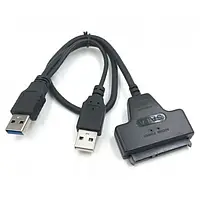 Кабель для подключения накопителей информации Voltronic 0.1m USB (тато) - SATA (тато) Black