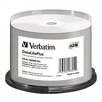 CD-R Verbatim (43745) 700MB 52x Wide Printable, 50 шт Spindle