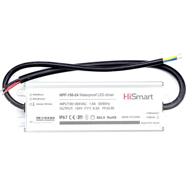 Блок живлення для освітлення HiSmart NPF-150-24 24 V 6.3 A 150 W PFC IP67
