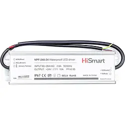 Блок живлення для освітлення HiSmart NPF-240-24 24 V 10 A 240 W PFC IP67