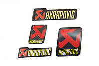 Металевий шильдик-наклейка Akrapovic на мото глушник прямоток залізна наклейка Акрапович для мотоцикла