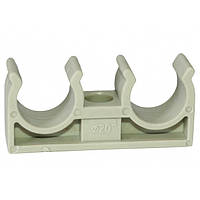 Кліпса подвійна PPR д.32 (сіра/100 шт)