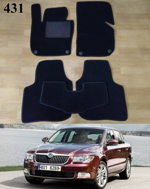 Ворсовые коврики на Skoda Superb 2 '08-15 - фото 1 - id-p1040569061