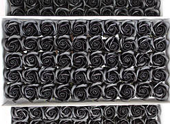 Мильна троянда чорна для створення розкішних нев'янучих букетів і композицій з мила