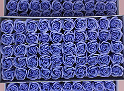 Мильна троянда блакитна для створення розкішних нев'янучих букетів і композицій з мила