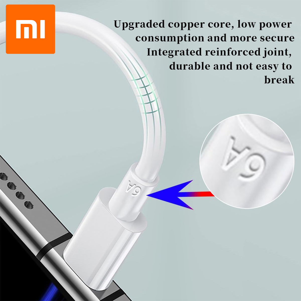 Кабель 120W Xiaomi Mi Turbo Charger Hyper Cable 6A USB-A to Type-C BHR6032GL Оригинал! USB type A - C Белый Original Все смартфоны Кабели
