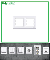 Рамка подвійна горизонтальна Біла Schneider Electric Asfora EPH5800221