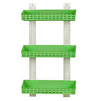 Полиця у ванну пряма "Ротанг" 3 яруси салатова 55х30 см R-Plastic