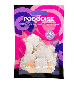 Змінні файли білі для педикюрного диска 240 ГРИТ STALEKS PRO PODODISC M 50 ШТ PDF-20-240W для педикюру