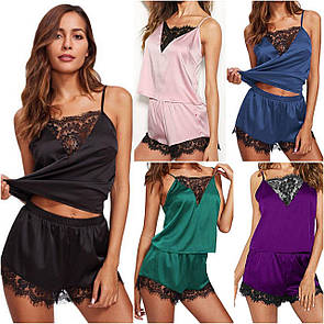 Красива жіноча стильна сексуальна піжама, піжама жіноча легка з шортами "Емма" Ефектна якісна жіноча піжама