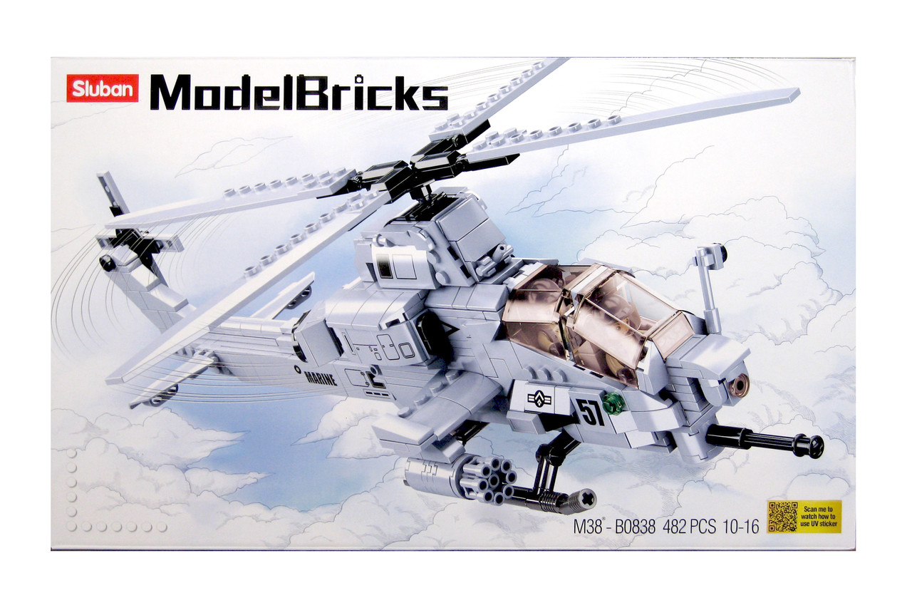 Конструктор Sluban M38-B0838 "Вертоліт Bell AH - 1Z Viper", 482 деталі, 2 фігурки