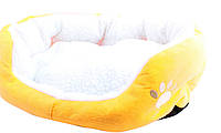 Лежанка пуфик безкаркасная для котов, лежак с мягкими бортами 42×30×12 см спальное место для мелких и средних
