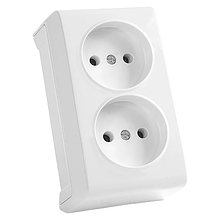 Розетка VIKO зовнішня Vera 2гнізда без заземлення біла 90681055-UA1